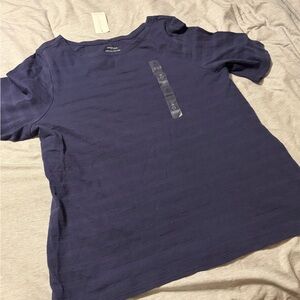 Charter Club Woman Dark Blue Textured Top